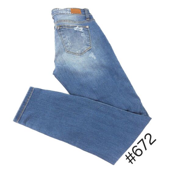 Judy Blue Skinny Fit Button Zip Denim Medium Wash Jeans Womens Size 5/27 Blue - Picture 1 of 8